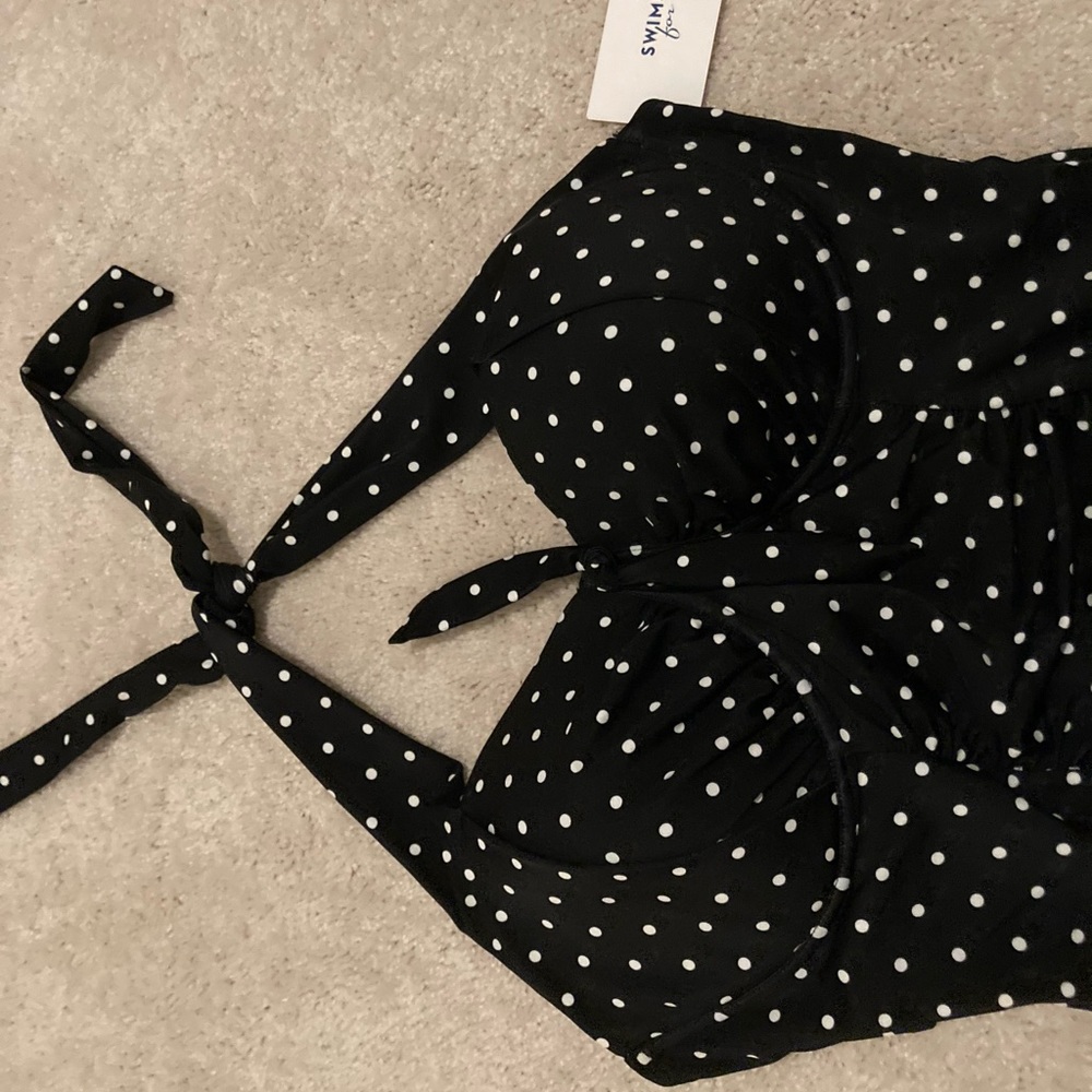 Retro-style polka dot bathing suit